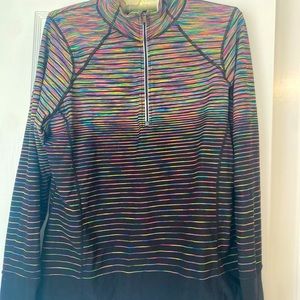 Kirkland long sleeve 1/2 zip up rainbow workout top
